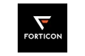 Forticon corporate logo: White and orange geometric 'F' symbol