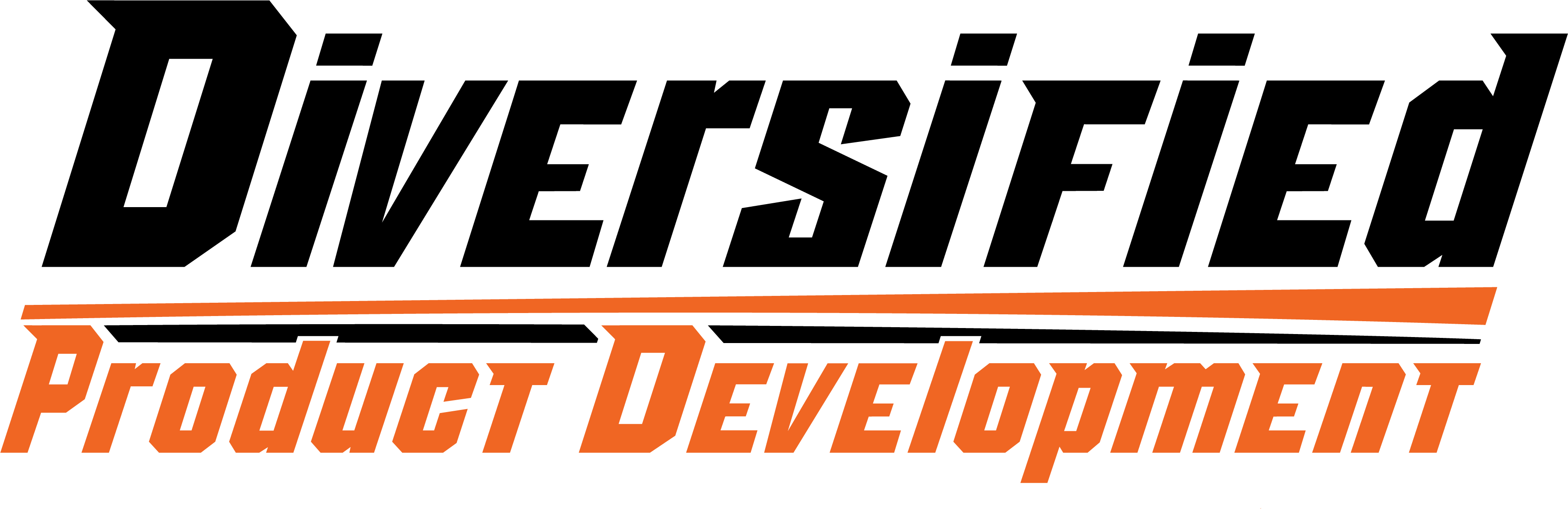 Diversified Product Development logo in black and orange
