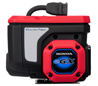 Honda eGX portable electric power generator with red casing and black housing