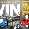 Rental yard equipment contest featuring three industrial machines