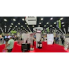 VMAC industrial trade show booth with red carpet and display stands