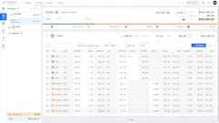 Construction project management dashboard showing bulk excavation data with cost breakdown and labor details in a spreadsheet table format.