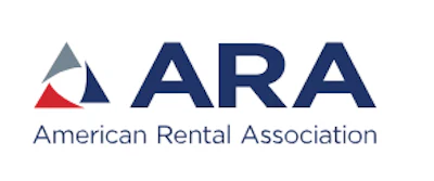 American Rental Association logo with geometric symbol and navy blue text