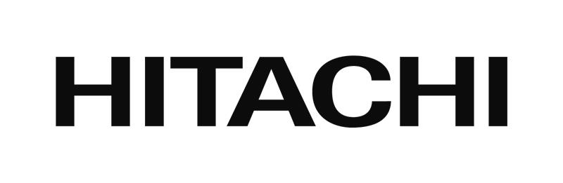 Hitachi black text logo on white background