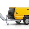 KAESER SIGMA M76 yellow and black mobile air compressor unit on wheels with articulated arm