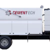 White CementTech concrete mixer truck with red accents and hydraulic pump system