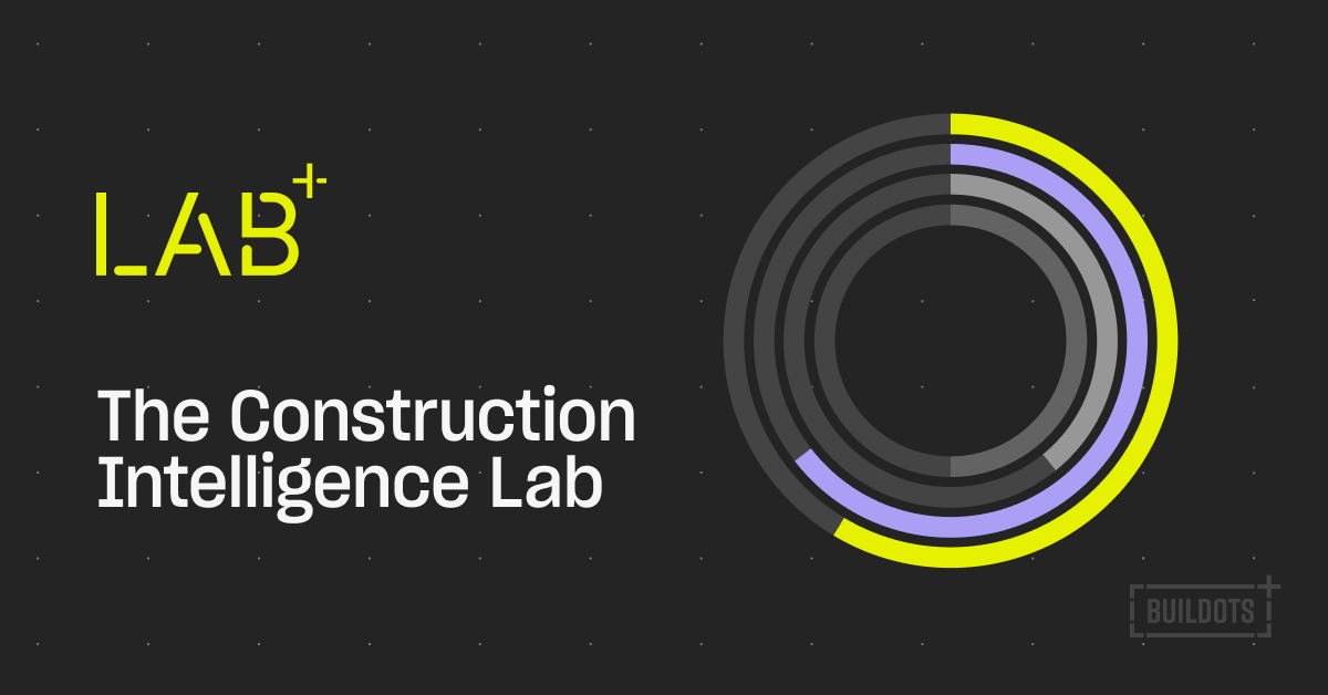 LAB+ Construction Intelligence Lab logo with yellow and purple concentric circle design