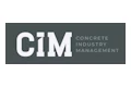 CIM Concrete Industry Management logo with white text on dark gray background