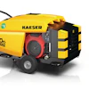 KAESER Sigma mobile air compressor with yellow and black casing on wheels