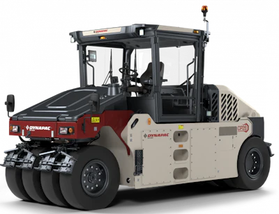 Dynapac CC23 tandem asphalt roller compactor with red drum and beige cabin