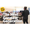 Man presenting to classroom with 'Watch FCP' yellow badge and 'The Next Greatest Generation' text overlay