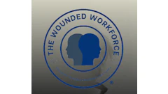 The Mounded Workforce logo featuring a blue circular seal with silhouetted head profile