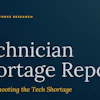 2026 Technician Shortage Report cover with subtitle Troubleshooting the Tech Shortage on dark teal background