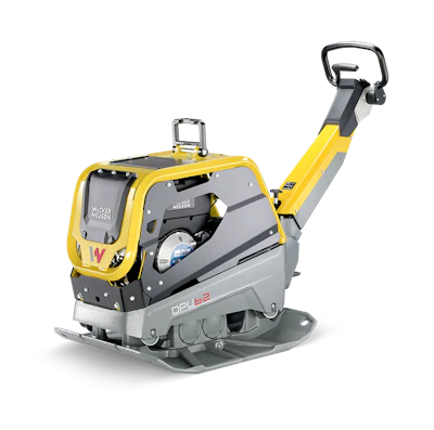 Wacker Neuson DPU62 yellow and gray vibratory plate compactor with handle