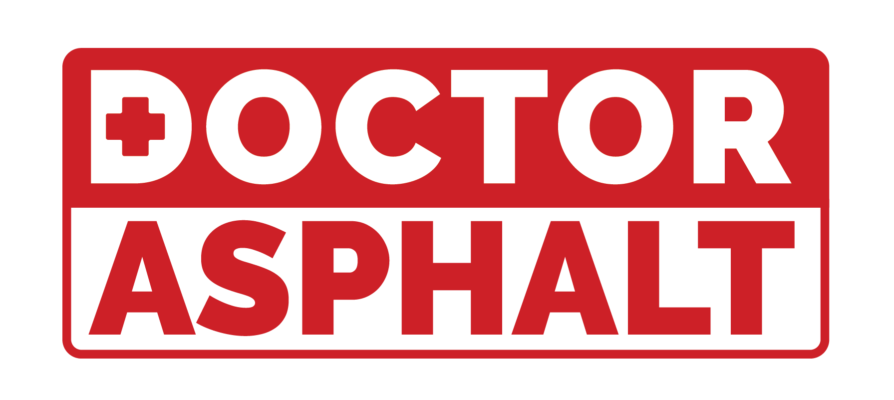Doctor Asphalt red and white logo with medical cross symbol