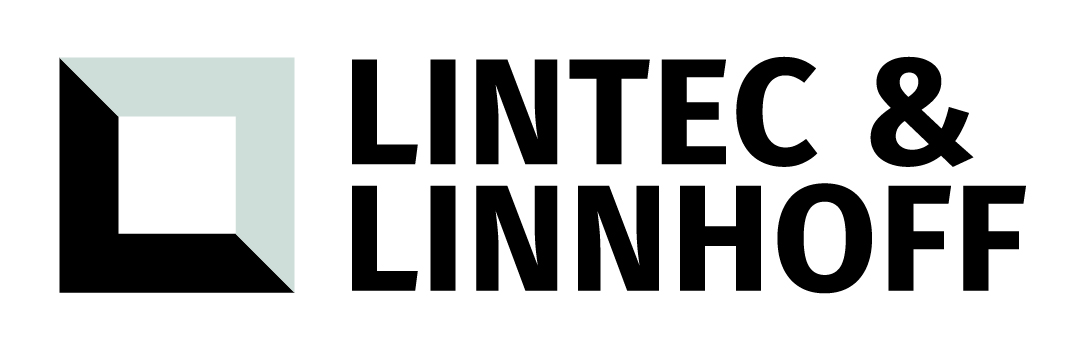 Lintec & Linnhoff company logo with geometric square symbol and bold text wordmark